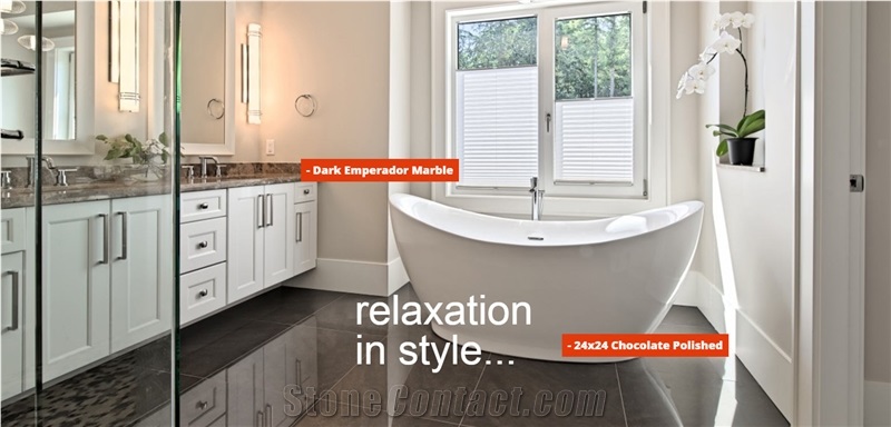 Dark Emperador Marble Bath Top, Chocolate Marble Floor Tiles