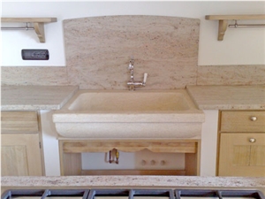 Shivakasi Ivory Countertop with Giallo Atlantide Sink