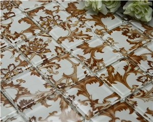 Brown Flower Glass Mosaic