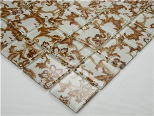 Brown Flower Glass Mosaic