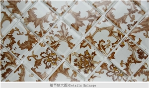 Brown Flower Glass Mosaic