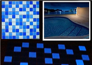Luminous Mosaic Day White Night Green & Blue