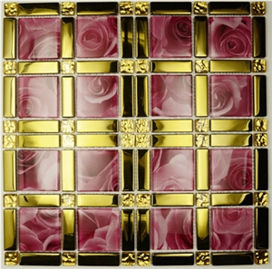 Mh12 Pink Glass Mosaic
