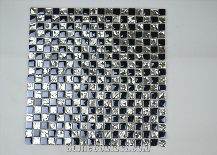 Zf8123b-15 Black Crystal Glass Mosaic