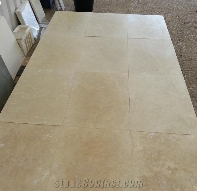 Ivory Travertine Tiles Honed, Filled