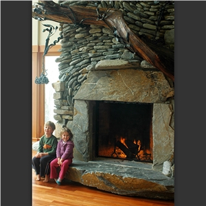 Custom Design Natural Stone Fireplaces