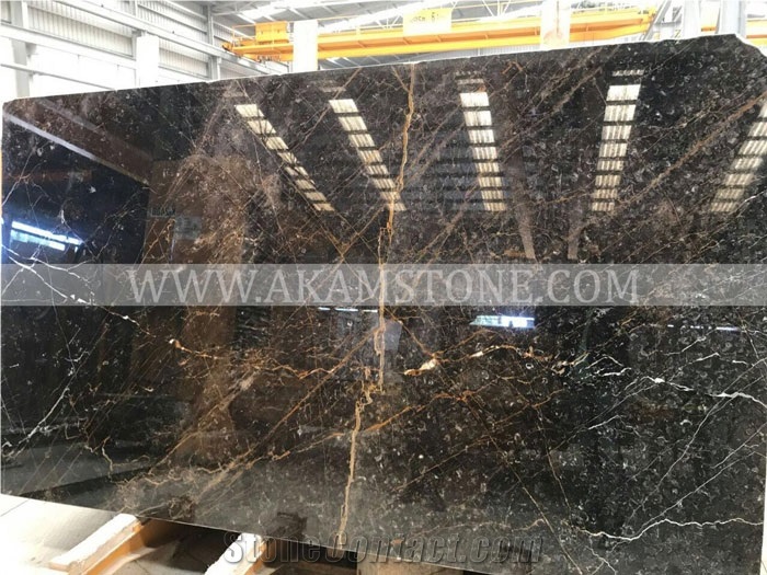 Golden Black Marble Slabs & Tiles