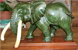 Verdite, Green Semiprecious Stone Sculpture & Statue