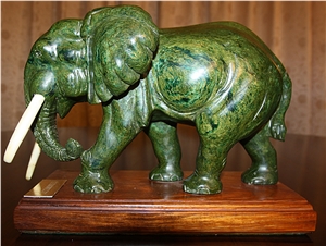 Verdite, Green Semiprecious Stone Sculpture & Statue