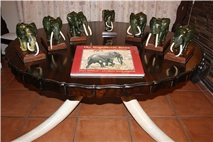 Verdite, Green Semiprecious Stone Sculpture & Statue