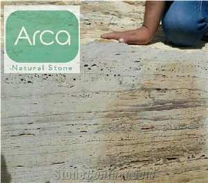 Arca White Silver Travertine Block Arca White Silver Travertine Block