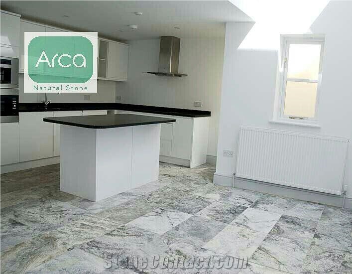 Arca White Silver Travertine Blocks