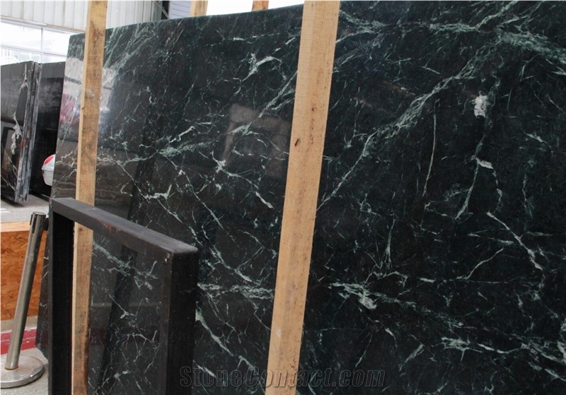 Big Flower Green Empress Green Pengzhou Marble Slab For Tile