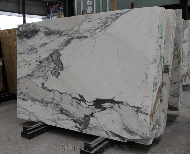 Calacatta Paonazzo Marble Creme Bianco White Stone Slab Tile