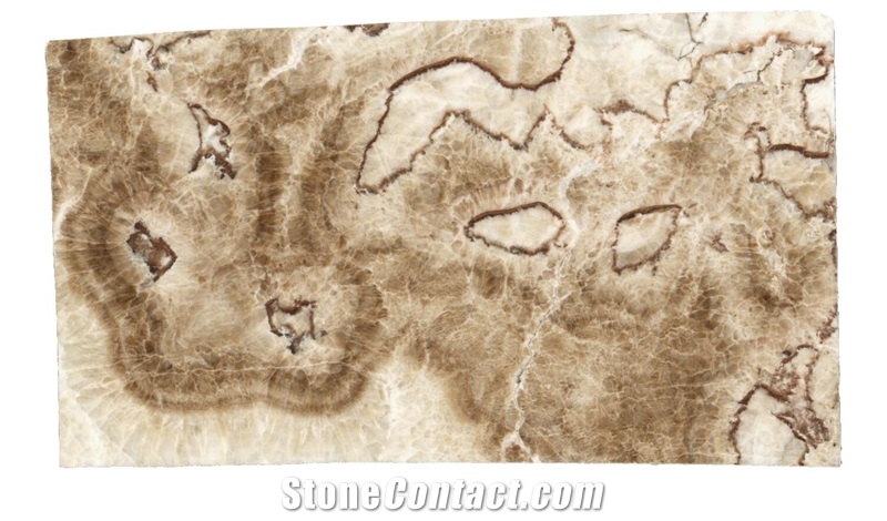 China Gold Wood Grain Onyx Bookmatched Polished Onix Slab
