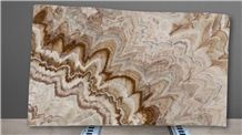 Turkey Coffee Line Onyx Big Polished Slab Bookmatched Wall Turkey Coffee Line Onyx Big Polished Slab Bookmatched Wall