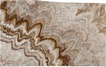 Turkey Coffee Line Onyx Big Polished Slab Bookmatched Wall