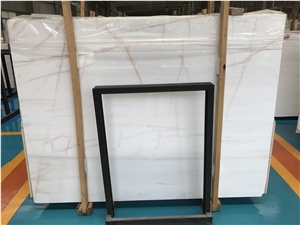 Marmara Dolomite Marble Red Line White Stone Slab For Tile