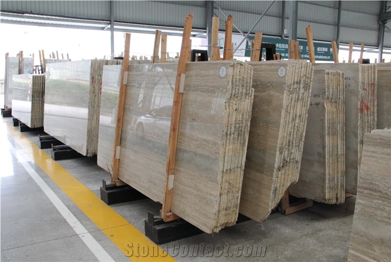 Silver Grey and Blue Travertine,Italy Quarry in China Market, Tile and Slab,Polished Own Quarry and Factory Price with Ce Certificate,Wall Covering and Hotel Use,Wall Stone