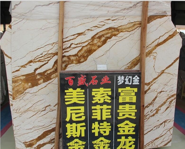 Sofita Gold Marble Bilecik Novita Jin Sofita Golden Slab