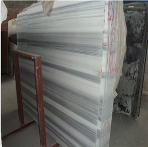 Turkey Marmara Equator Marble White Zebra Bleu Striata Slab