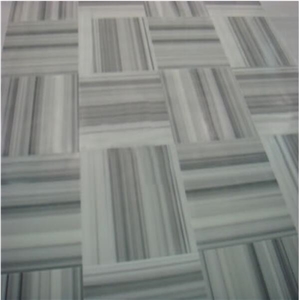 Turkey Marmara Equator Marble White Zebra Bleu Striata Slab