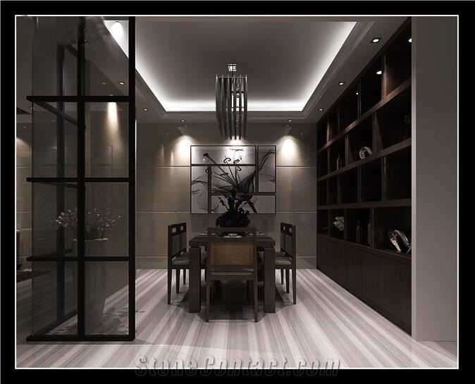 Turkey Marmara Equator Marble White Zebra Bleu Striata Slab