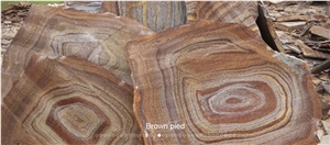 Golden Brown Gneiss Pied Slabs