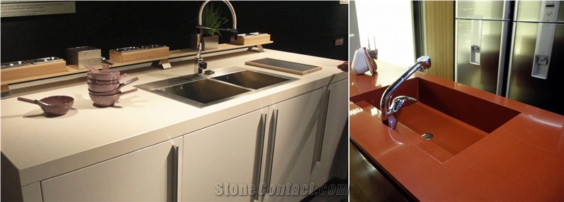 Solid Surface Kitchen Top, Engineered Stone Kitchen Countertops