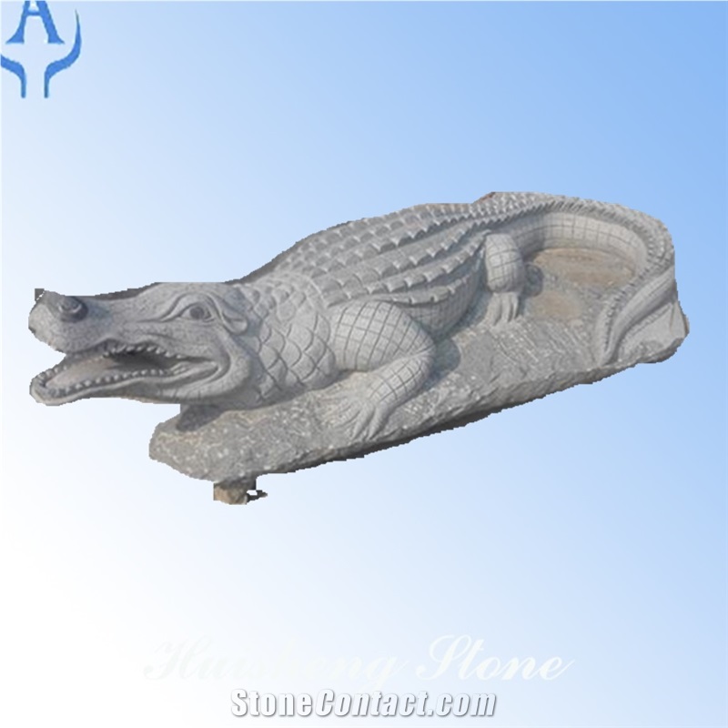 Granite Grey Animal Crocodile Sculpture,Grey Granite