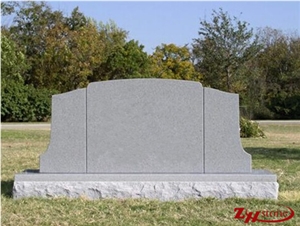 Good Quality Roof Top Upright Style Sesame White/ Light Gray/ G603 Granite Tombstone Design/ Monument Design/ Western Style Monuments/ Western Style Tombstones/ Upright Monuments