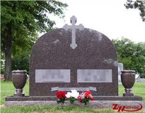 Good Quality Roof Top Upright Style Sesame White/ Light Gray/ G603 Granite Tombstone Design/ Monument Design/ Western Style Monuments/ Western Style Tombstones/ Upright Monuments