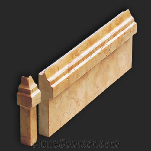 Antique Skirting Board. 30x3x12 cm with Rosa Perlino