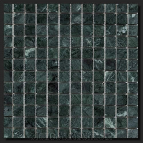 Verde Guatemala Mosaic Glossy Tiles. 30x30 Cm. 2x2 cm Tiles, on Fiberglass Mesh