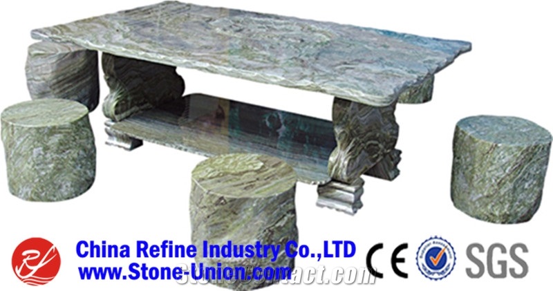 Black Basalt Garden Furniture Table Set, Park Table and Bench , Table Set Basalt for Rest , Exterior Garden Furniture , Outdoor Benches