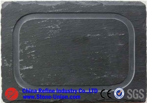 Black Slate Stone Trays & Cutting Board,Slate Plates, Slate Dishes