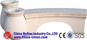 China Beige Granite Stone Table , Garden Stone Table / Benches, Garden Stone Tables and Chairs