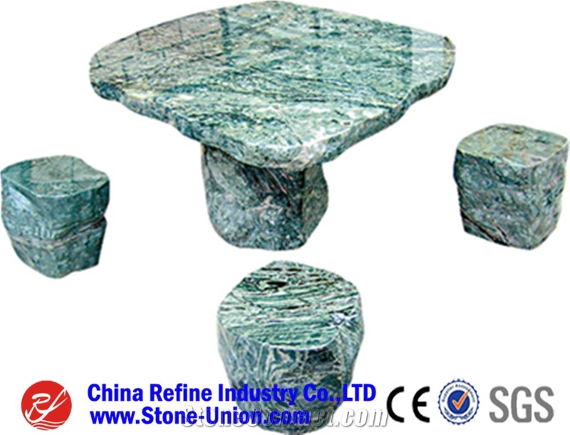 China Multicolor Granite Hand Carved Bench for Garden, Modern Design Bench & Table