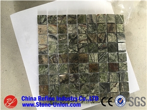 Green Marble Mosaic Wall Tile,Polished Floor Mosaic