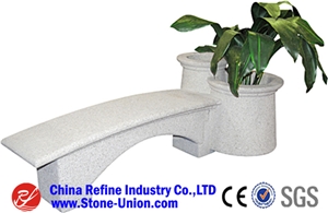 High Polished White Granite Modern China Garden Bench, Outdoor Bench, Park Bench
