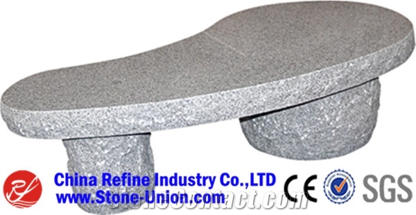High Polished White Granite Modern China Garden Bench, Outdoor Bench, Park Bench