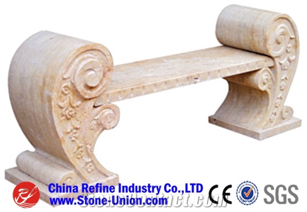 High Polished White Granite Modern China Garden Bench, Outdoor Bench, Park Bench