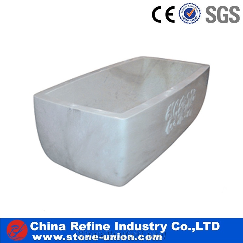 Natural Stone Bath Tub Surround,China White Carved