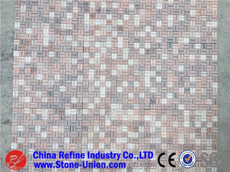 Pink Marble Polish Mosaic Tiles for Wall