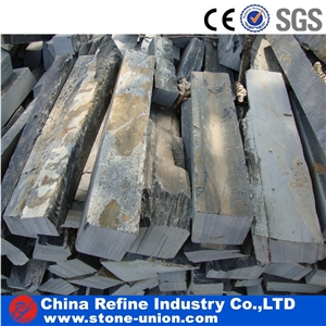 Strip Shape Grey Slate Stone for Wall,Dark Gray Slate Stone Wall Decor,Dark Blue Grey Slate Flexble Stone Veneer