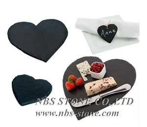 Kitchen Utensils,Modern Bar Restaurant Dinner Black Slate Stone Plate,Tea Trays,Handle,China Slate
