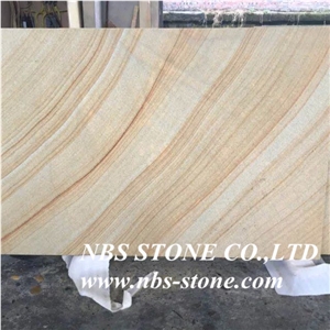 Sichuan Sandstone,Yellow Natural Building China Teakwood Vein Beige Wood Honed Slabs Flooring Tiles, Wall Panel, Pool Coping, Pavings, Applicable to Indoor and Outdoor with Best Price and High Quality