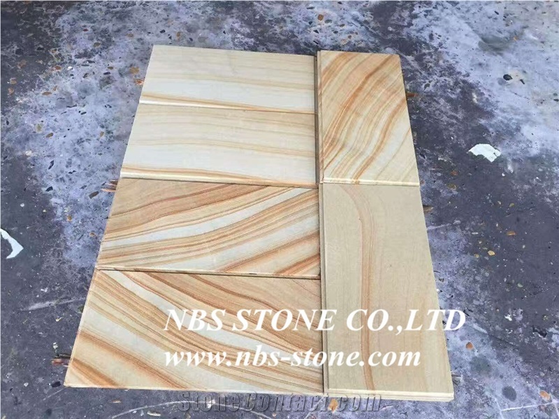 Sichuan Sandstone,Yellow Natural Building China Teakwood Vein Beige Wood Honed Slabs Flooring Tiles, Wall Panel, Pool Coping, Pavings, Applicable to Indoor and Outdoor with Best Price and High Quality