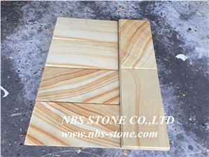 Sichuan Sandstone,Yellow Natural Building China Teakwood Vein Beige Wood Honed Slabs Flooring Tiles, Wall Panel, Pool Coping, Pavings, Applicable to Indoor and Outdoor with Best Price and High Quality