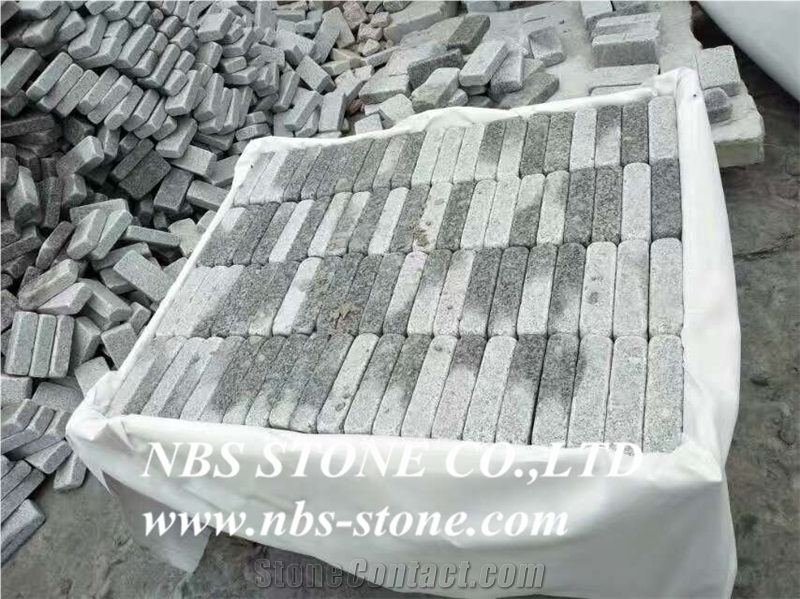 Tumble Cube Granite, Cobble Stone, Granite Light Grey Cube Stone, Paving Setts, Tumbled Cobble Stone 10x20x2/3cm for Walkway/Driveway/Coutryart Paving